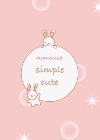 simple cute-ももうさ(ピンク)