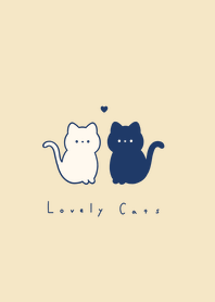 Lovely Cats (line)/navybeigeskin whfil