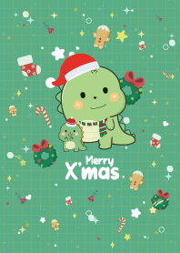 Dino Cheerful Christmas Day Light Green