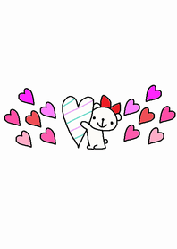 (simple white Bear and heart theme )