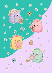 Cute monster Purple&Green