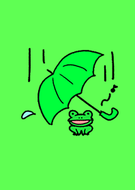 雨宿りのカエルグリーン
