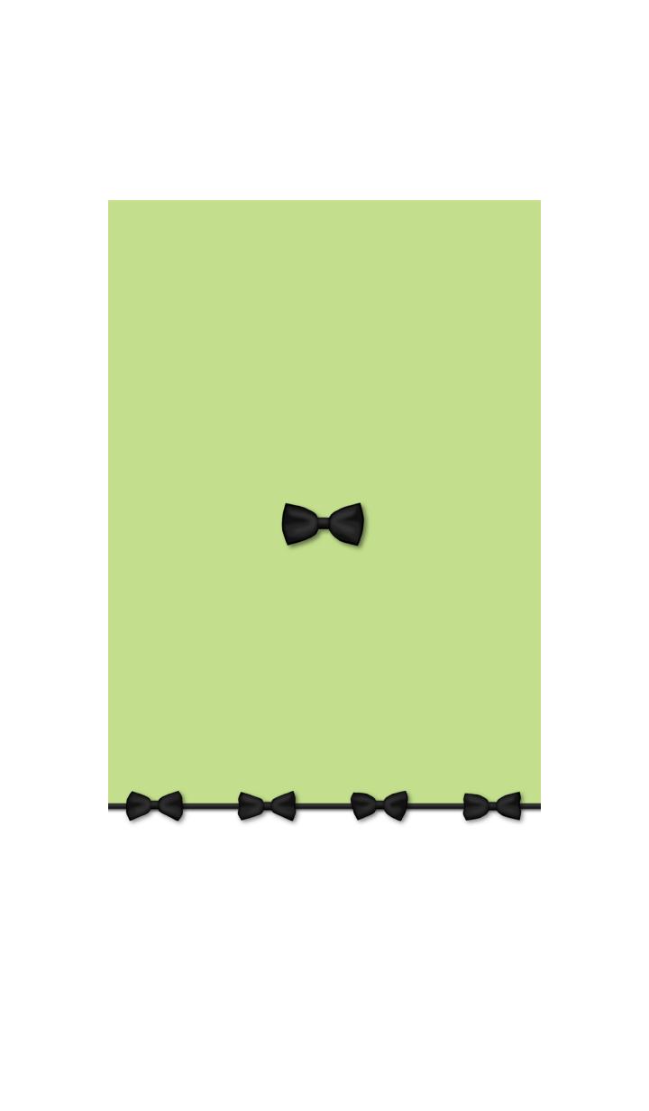 Cute ribbon -black and light green-