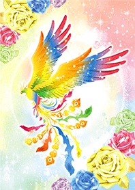 グングン全運気UP✨虹色鳳凰と薔薇