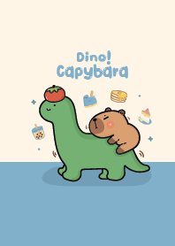 Capybara & Dino! Cute : Blue Theme