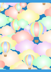 空飛ぶ気球 青色