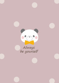 Panda and ribbon -smoky pink- or2