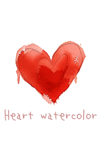 ハート水彩画 Heart watercolor1