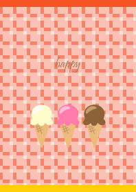 sweet ice cream on red & yellow