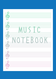 GRADIENT MUSIC NOTEBOOK/BLUE/WHITE