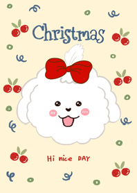 Dog Merry Christmas beiges minimal