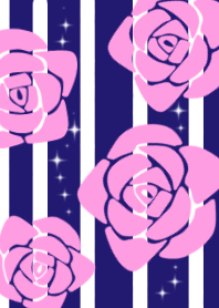 薔薇×ストライプ