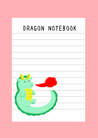DRAGON NOTEBOOKj-PINK RED