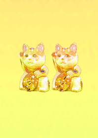 Gold fortune twice lucky cat gold