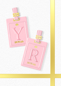 Initial Y R / Pink Leather - English