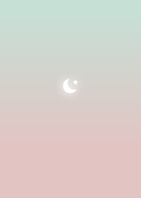 Crescent Moon and Stars / Pale Blue Pink
