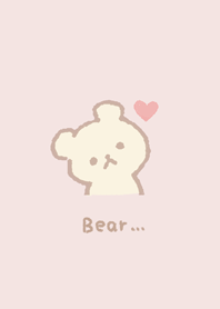 くま。ふんわりくすみピンク