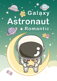 浩瀚宇宙 可愛寶貝太空人 浪漫漸層 綠色