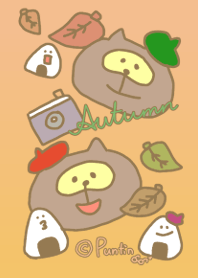かわいいたぬきのポコとコロリンだらけ秋編