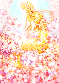 金運上昇【満開の桜と黄金昇龍】