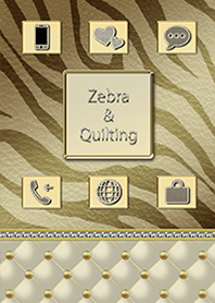 Champagne gold zebra print and quilting