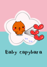 flower & baby capybara