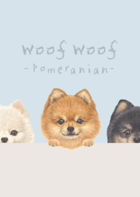 Woof Woof - Pomeranian - PASTEL BLUE