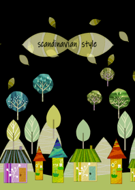 真夜中の北欧の町並み