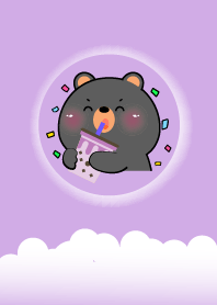 Simple Black Bear Love Purple Theme
