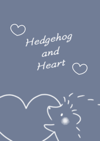 Hedgehog and Heart -Blue gray-