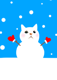 にゃんこ雪だるま