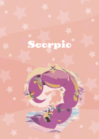 scorpio constellation on pink & blue