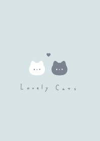 Lovely Cats (pattern)/light blue LB