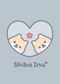 Shiba Inu Flower [Dullness Blue]