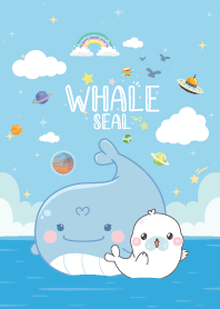 Whale Seal On The Sea Kawaii