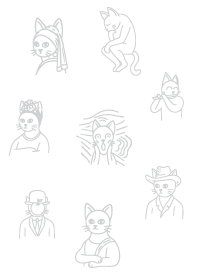 ภาพวาดที่มีชื่อเสียงของแมว_สีขาว