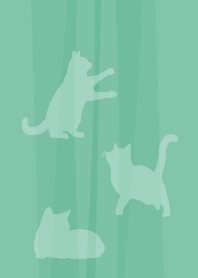 Cat and cat...on blue green JP