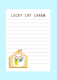 LUCKY CAT CHARM NOTEBOOKj-LIGHT BLUE