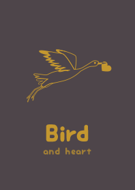 Bird & Heart Charcoal gray