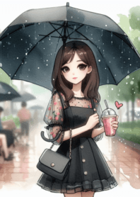 อนิเมะ เด็กผู้หญิงสวย เดินเล่น