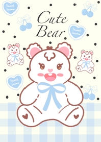 Cute bear cute beige and blue