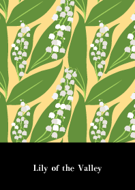 Lily of the Valley on brown & yellow JP