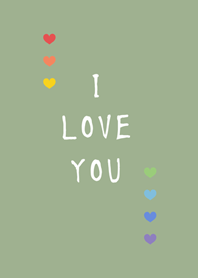 Simple Rainbow Heart(grey green)