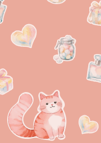 pink & blue ガーリーな猫