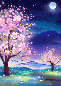 美しい夜桜の着せかえ#2709