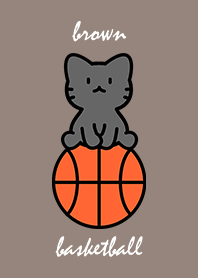 black cat sitting on a basketball DB A