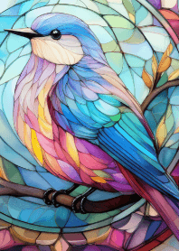 Stained Glass -Small Bird-