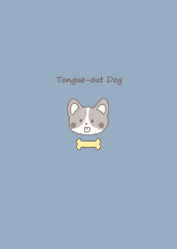 ペロっとコーギー -くすみブルー-
