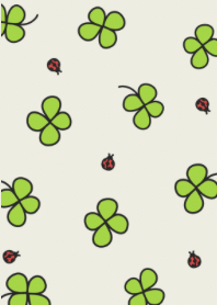 Four leaf clover and ladybug green theme