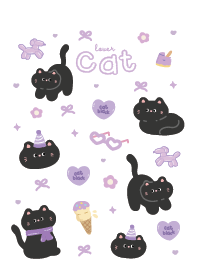 Cat black : purple it's so cute